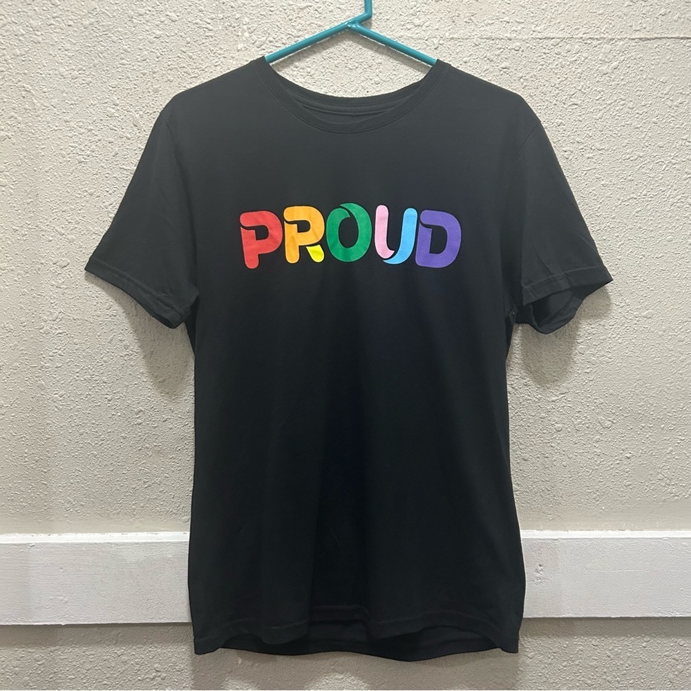 The Phluid Project LGBTQ Pride "PROUD" Rainbow T-Shirt NWOT Unisex Size M
